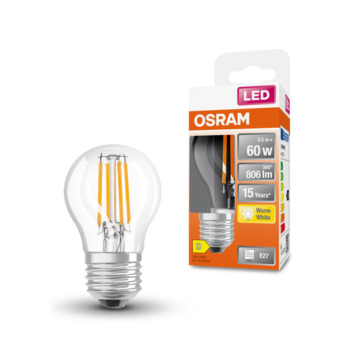 OSRAM LED Retrofit Classic P LED Lampe (ex 60W) 6W / 2700K Warmweiß E2