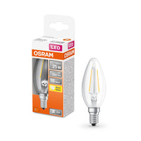 OSRAM Retrofit Classic B LED Lampe Kerzenform (ex 25W) 2,5W / 2700K Warmweiß E14-Leuchtmittel-LEDVANCE Shop OSRAM Retrofit Classic B LED Lampe Kerzenform (ex 25W) 2,5W / 2700K Warmweiß E14-Leuchtmittel-LEDVANCE Shop