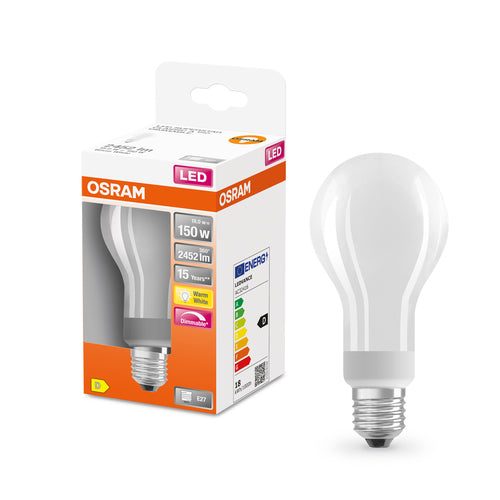 OSRAM LED SUPERSTAR Classic LED Lampe dimmbar matt (ex 150W) 18W / 2700K Warmweiß E27-Leuchtmittel-LEDVANCE Shop OSRAM LED SUPERSTAR Classic LED Lampe dimmbar matt (ex 150W) 18W / 2700K Warmweiß E27-Leuchtmittel-LEDVANCE Shop