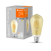 LEDVANCE Smarte LED-Lampe mit WiFi Technologie in Gold Edison Form, Sockel E27, Dimmbar,Warmweiß (2400K), ersetzt Glühlampen mit 53 W, SMART+ WiFi Classic Dimmable, 1er-Pack-Leuchtmittel-LEDVANCE Shop LEDVANCE Smarte LED-Lampe mit WiFi Technologie in Gold Edison Form, Sockel E27, Dimmbar,Warmweiß (2400K), ersetzt Glühlampen mit 53 W, SMART+ WiFi Classic Dimmable, 1er-Pack-Leuchtmittel-LEDVANCE Shop