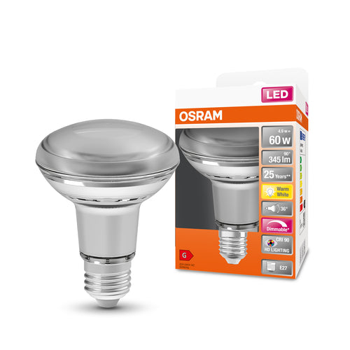 OSRAM Dimmbare LED Reflektor-Lampe LED SUPERSTAR + spot R80 GL 60 DIM
