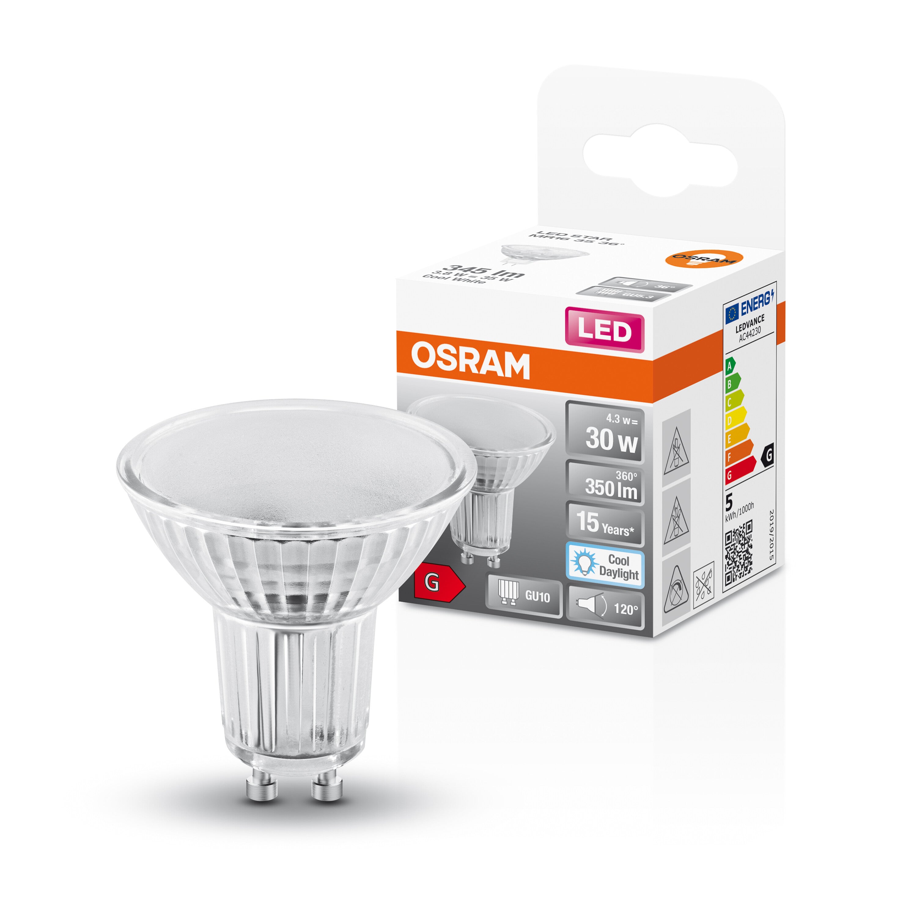 Brilliant Lampe Jesper LED Spotrohr – 4x PAR51 GU10, 5W, 3000K, 380lm, Grau Beton-Optik, Schwenkbar & Drehbar