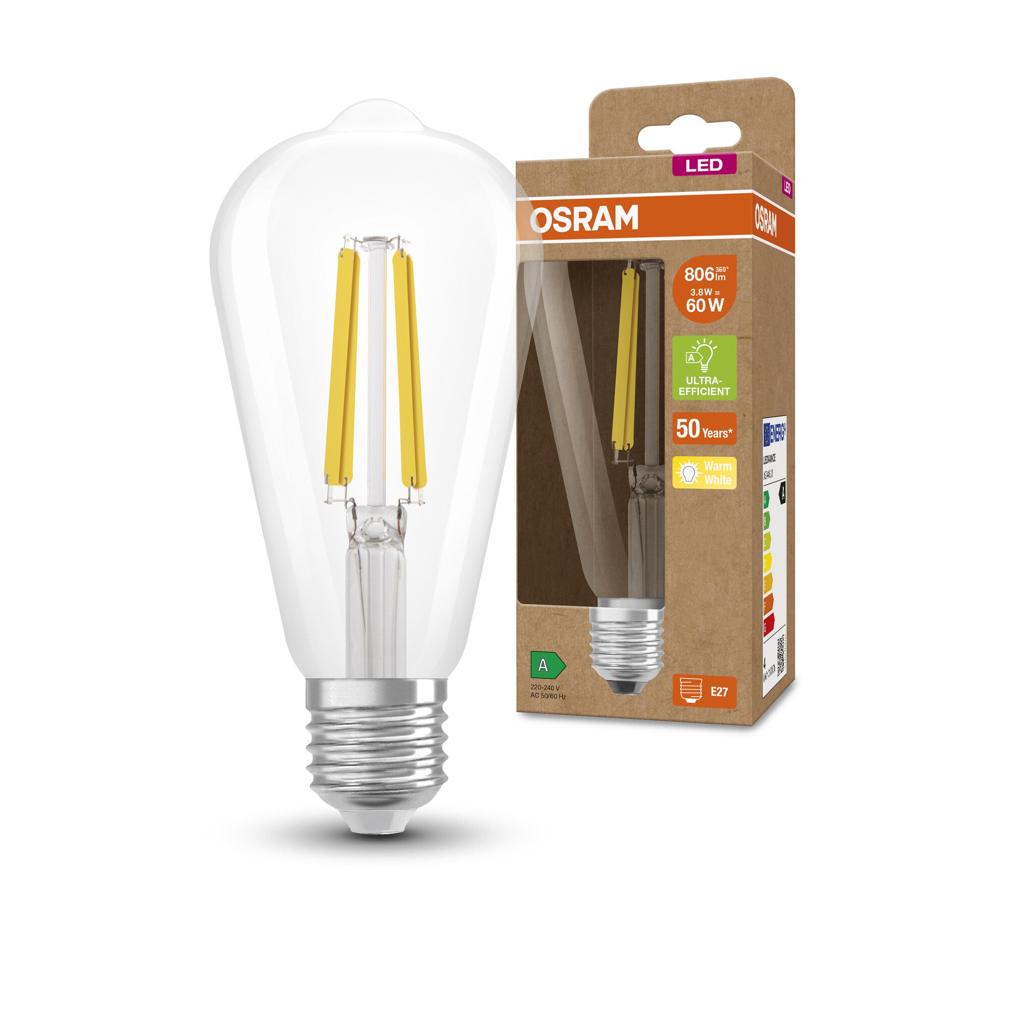 OSRAM LED LAMPS ENERGY CLASS A ENERGY EFFICIENCY FILAMENT CLASSIC EDIS