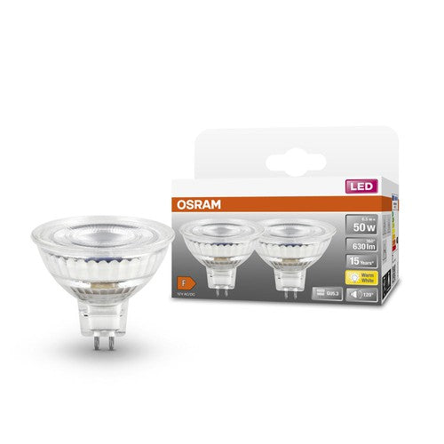 OSRAM SPOT MR16 GL 50 LED-Reflektorlampe, 6,5W, 630lm, 2er Pack GU5.3