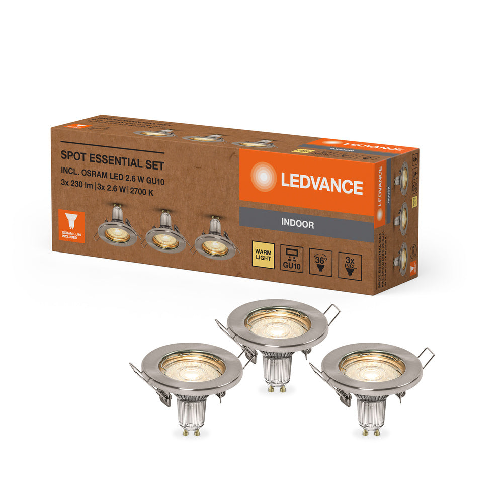 LEDVANCE LED SPOT OCTAGON 2 X 3,4W, GU10, 460lm, Schwarz, 2.700K Farbtemperatur, Warmweiße Lichtfarbe, Zeitloses, Austauschbare LED-Lampe, Ideal Für Innenräume, CRI 90, Verstellbare Köpfe, Dimmbar