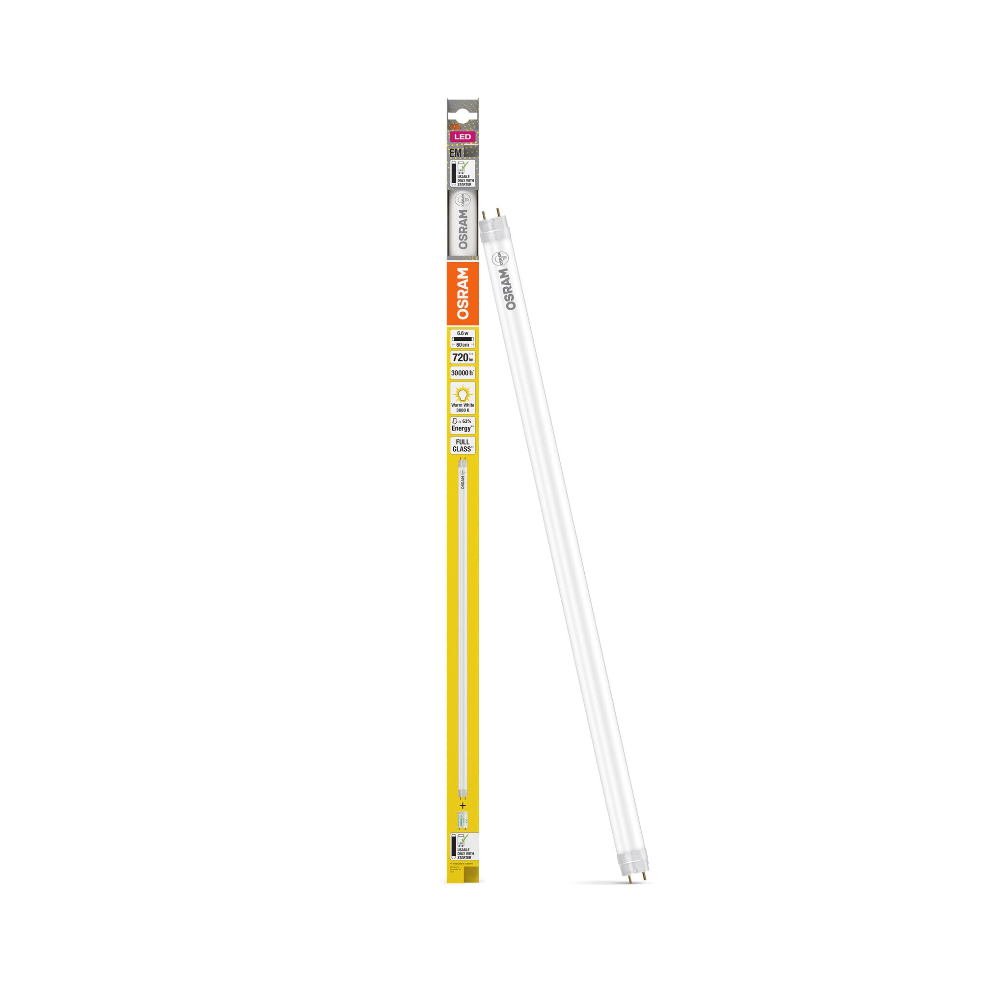 OSRAM LED TUBE T8 EM in Röhre, zweiseitig gesockelt-Form, LED-Röhre, B
