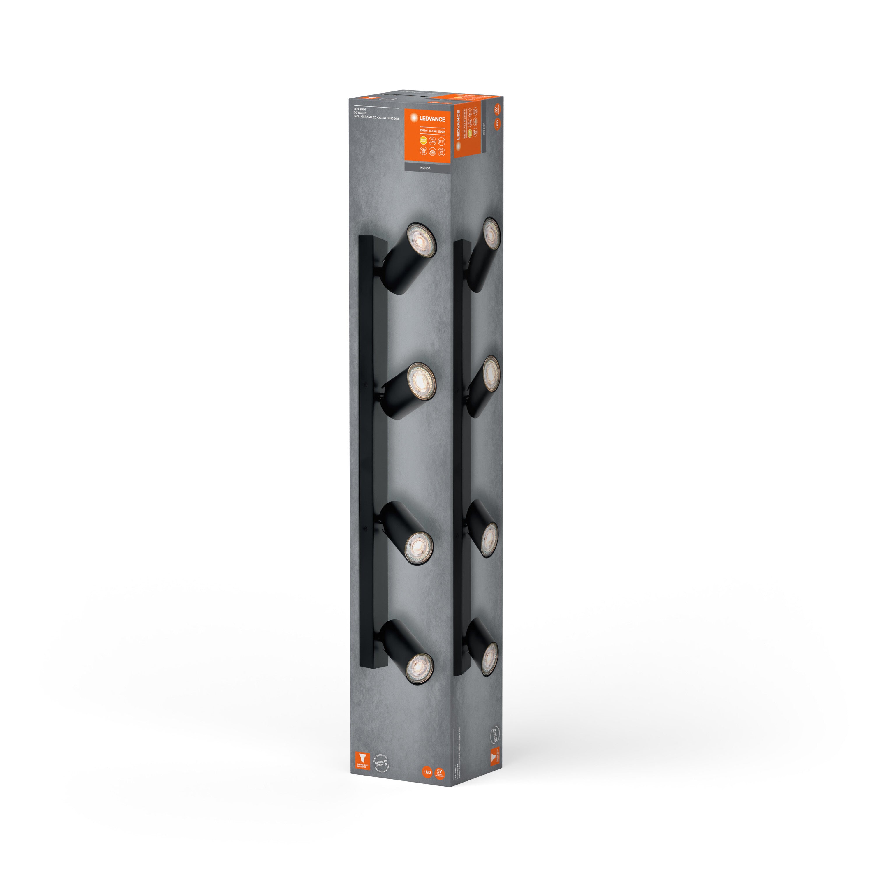 LEDVANCE LED SPOT OCTAGON Deckenleuchte 4 x 3,4W, GU10, 920lm, schwarz-Deckenleuchten-LEDVANCE Shop LEDVANCE LED SPOT OCTAGON Deckenleuchte 4 x 3,4W, GU10, 920lm, schwarz-Deckenleuchten-LEDVANCE Shop