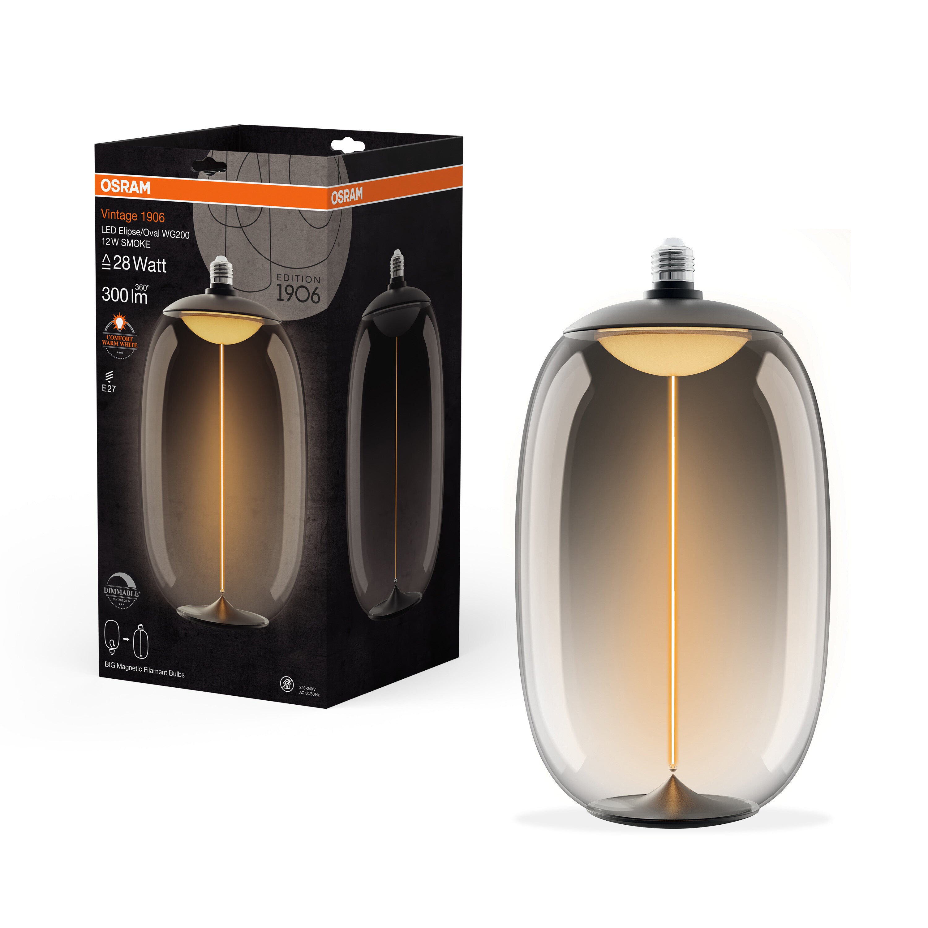 OSRAM Vintage 1906®LED BIG DECORATIVE BULB WITH FILAMENT-MAGNETIC STYL
