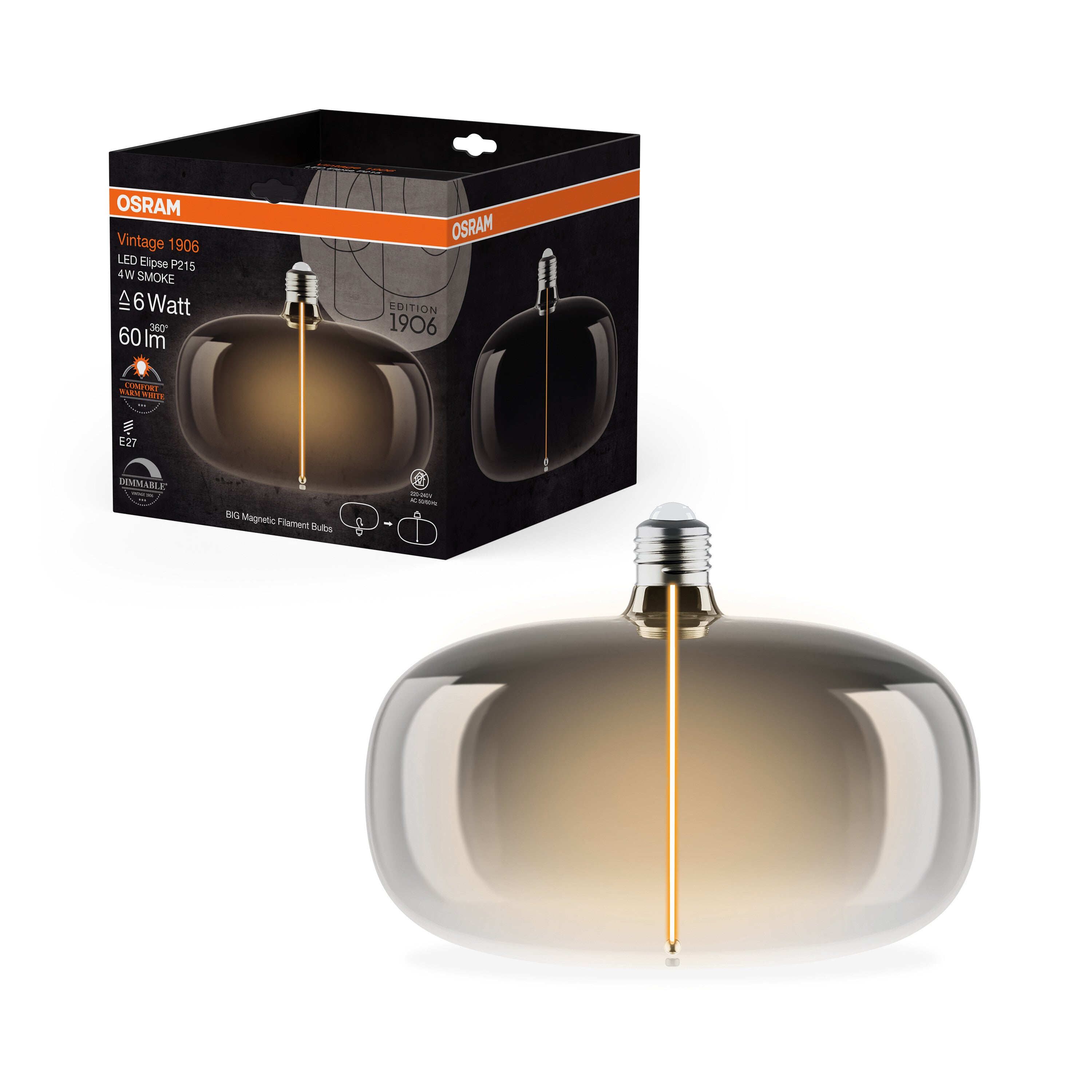 OSRAM Vintage 1906® LED BIG DECORATIVE BULB WITH FILAMENT-MAGNETIC STY