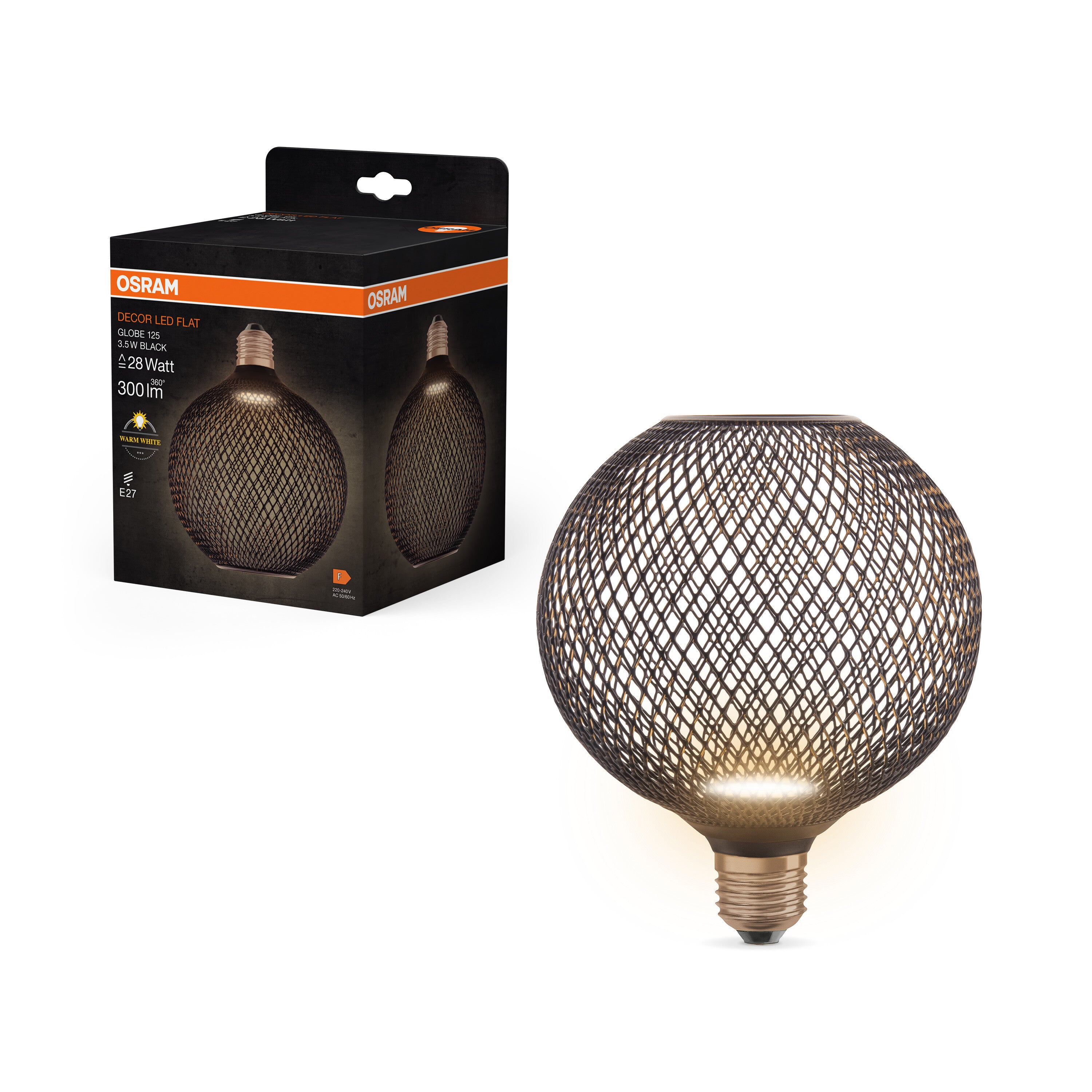 OSRAM DECOR LED Flatlampe Schwarz, 3.5W, Frosted, 125mm , Warmweiß , E27-LEDVANCE Shop OSRAM DECOR LED Flatlampe Schwarz, 3.5W, Frosted, 125mm , Warmweiß , E27-LEDVANCE Shop