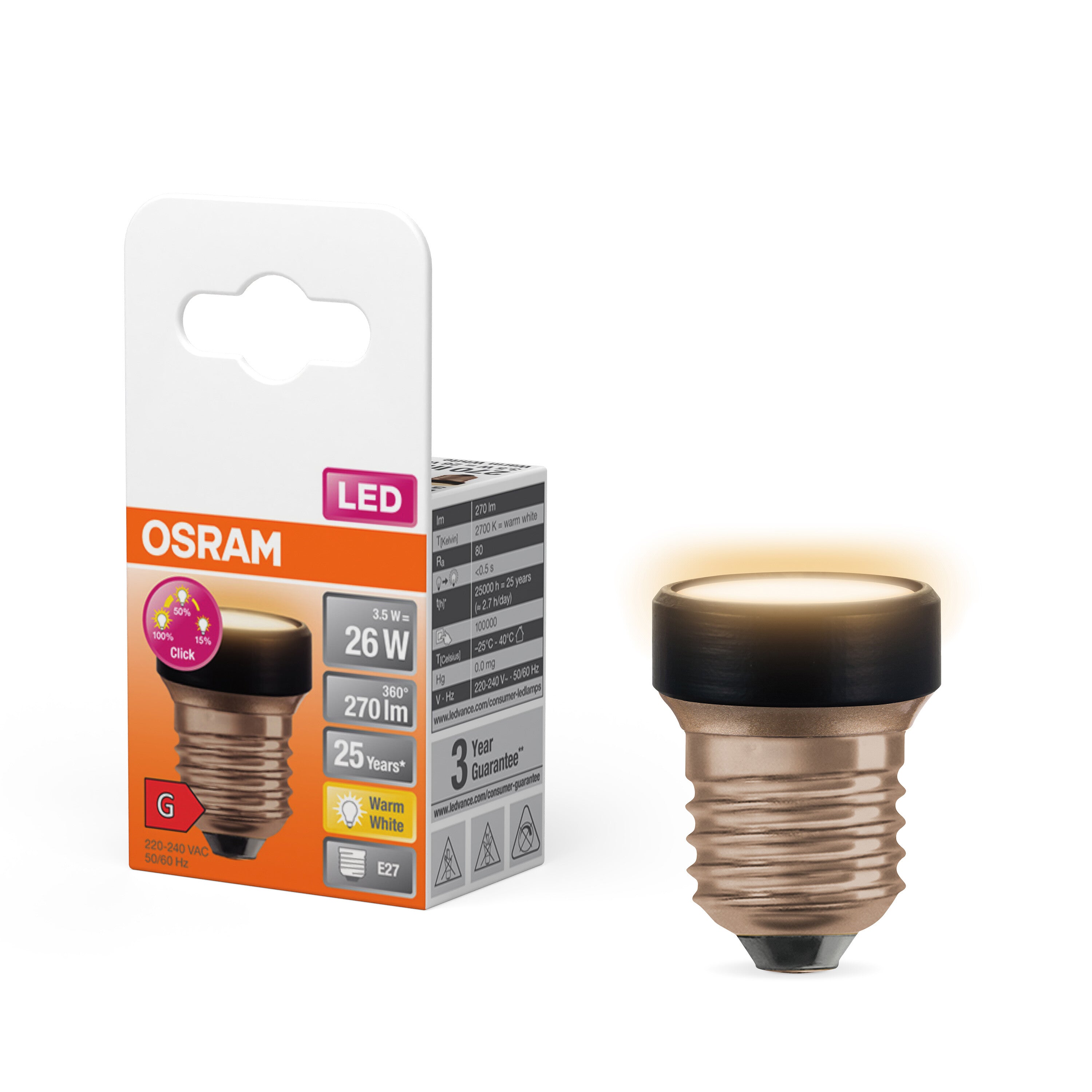 OSRAM LED Star Designlampe Schwarz, Warmweiß, 3.5W, 270lm, Frosted-LEDVANCE Shop OSRAM LED Star Designlampe Schwarz, Warmweiß, 3.5W, 270lm, Frosted-LEDVANCE Shop