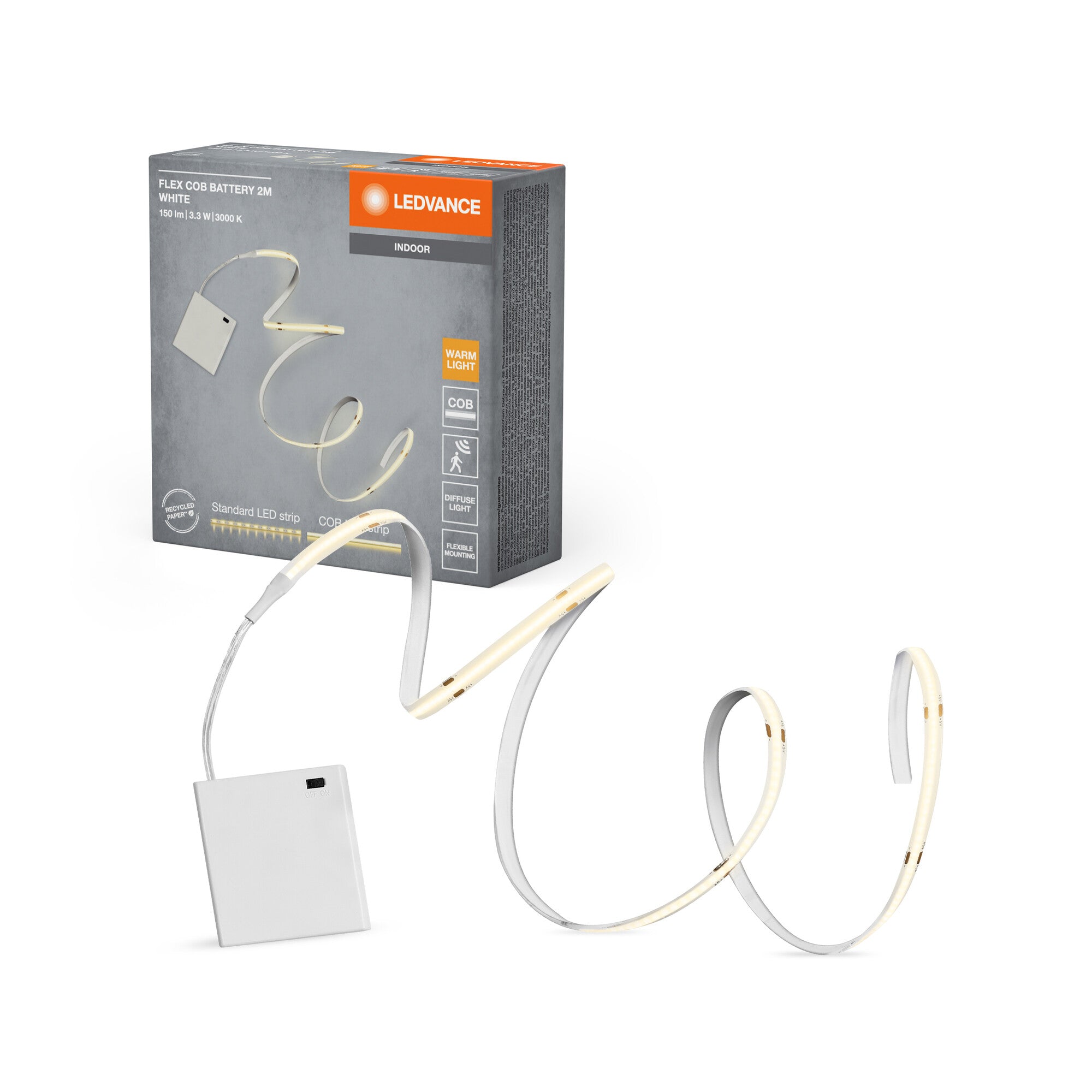 LEDVANCE FLEX dekorative batteriebetriebene COB-Streifen mit warmweiße