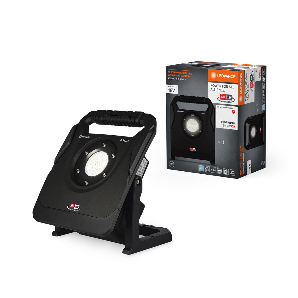 LEDVANCE WORKLIGHT - Bosch Power for All Alliance - BATTERY Outdoor Baustrahler inkl. Powerbank, 18V, 45W, 6500K Click-DIM-LEDVANCE Shop LEDVANCE WORKLIGHT - Bosch Power for All Alliance - BATTERY Outdoor Baustrahler inkl. Powerbank, 18V, 45W, 6500K Click-DIM-LEDVANCE Shop