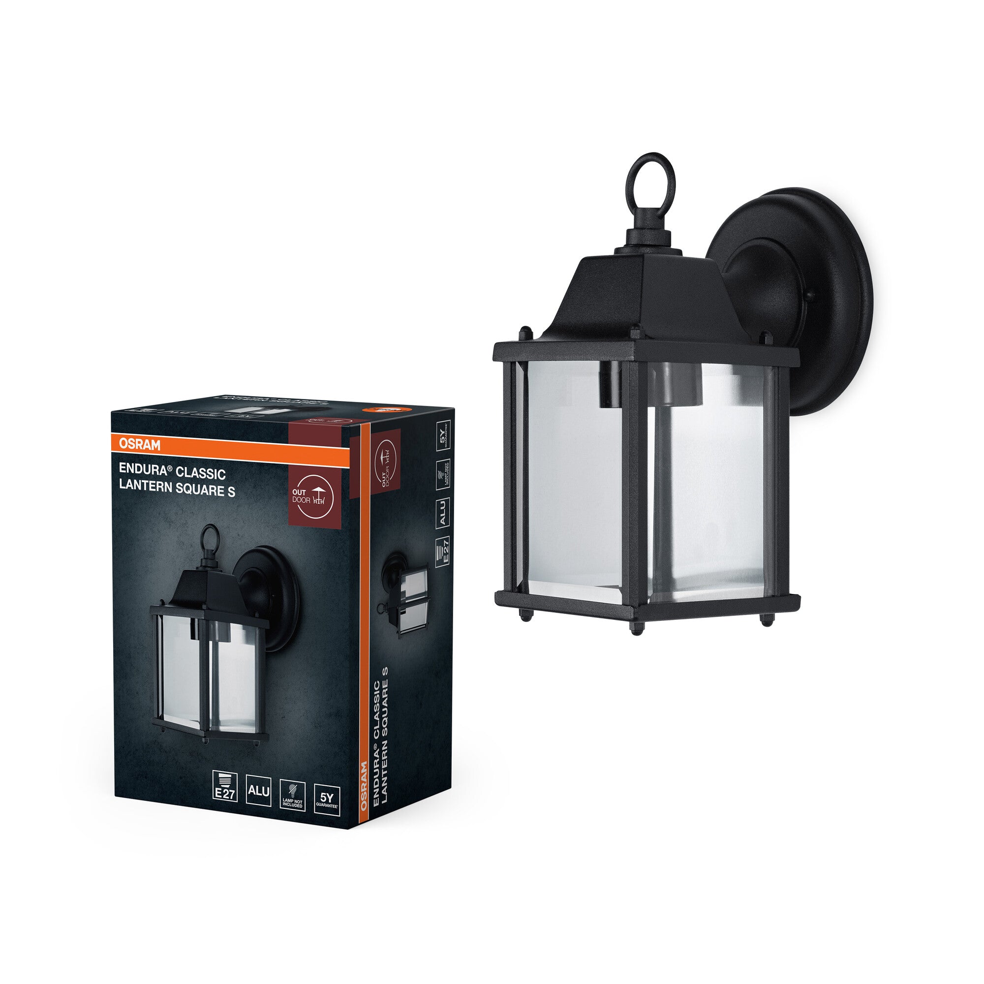 OSRAM ENDURA Classic Außenleuchte S E27 Schwarz, Aluminiumdruckguss, k