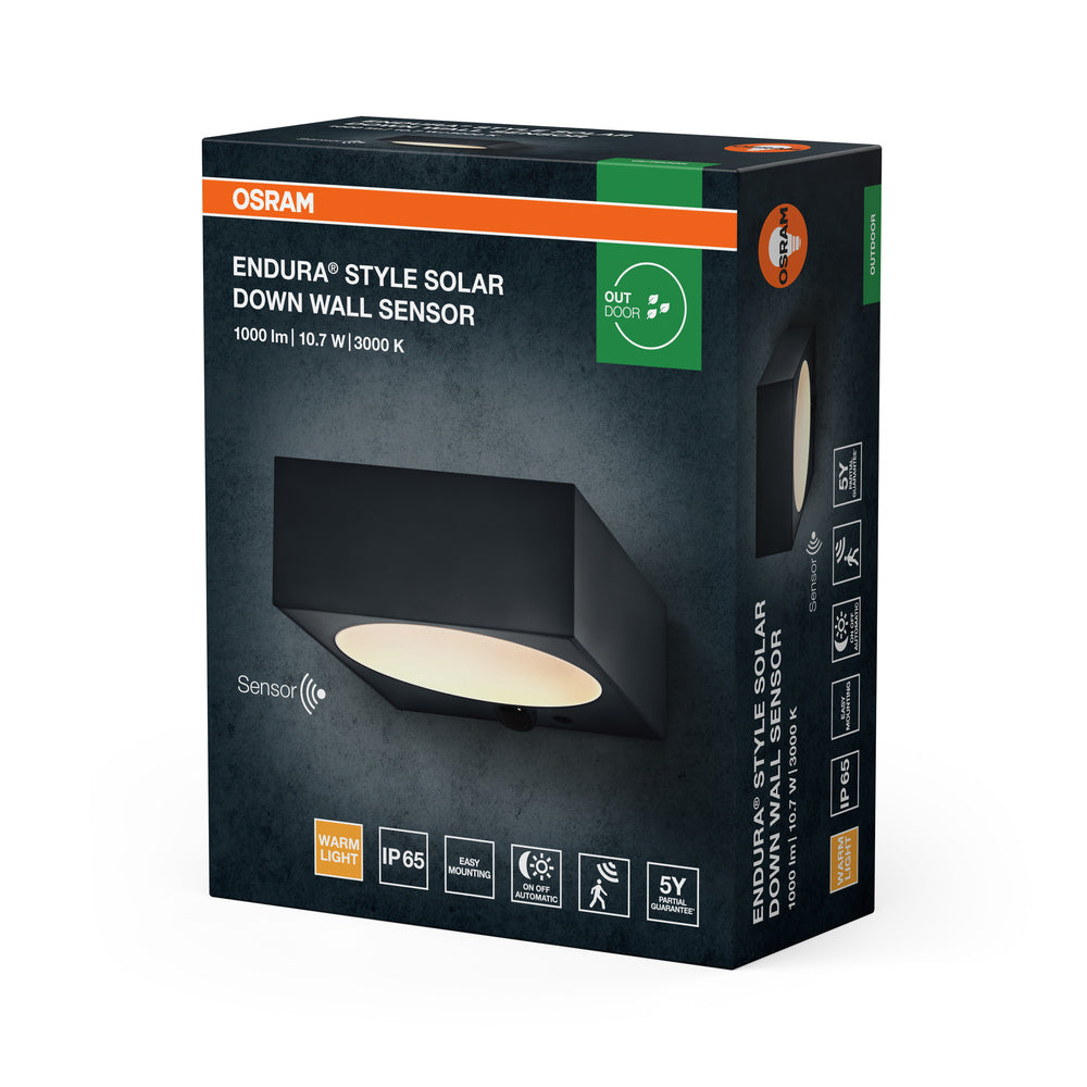 ENDURA STYLE SOLAR BRIGHT SENSOR Wall Down IP54 Dark Grey ENDURA STYLE SOLAR BRIGHT SENSOR Wall Down IP54 Dark Grey