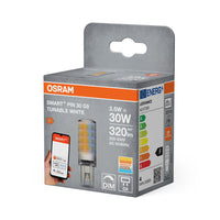 OSRAM Wifi SMART+ LED Lampe Tunable White (ex 30W) 3,5W / 2.700-6.500K Pin G9 OSRAM Wifi SMART+ LED Lampe Tunable White (ex 30W) 3,5W / 2.700-6.500K Pin G9