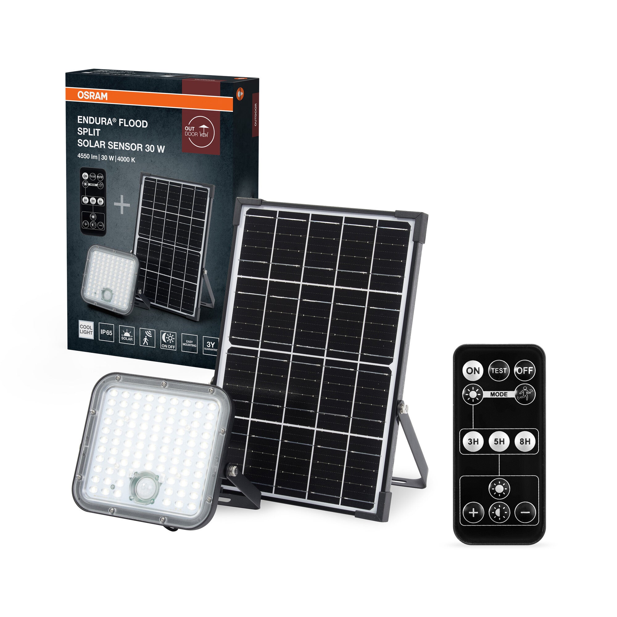 OSRAM LED-Solar-Außenleuchte Endura Outdoor schwarz mit Flutlicht und