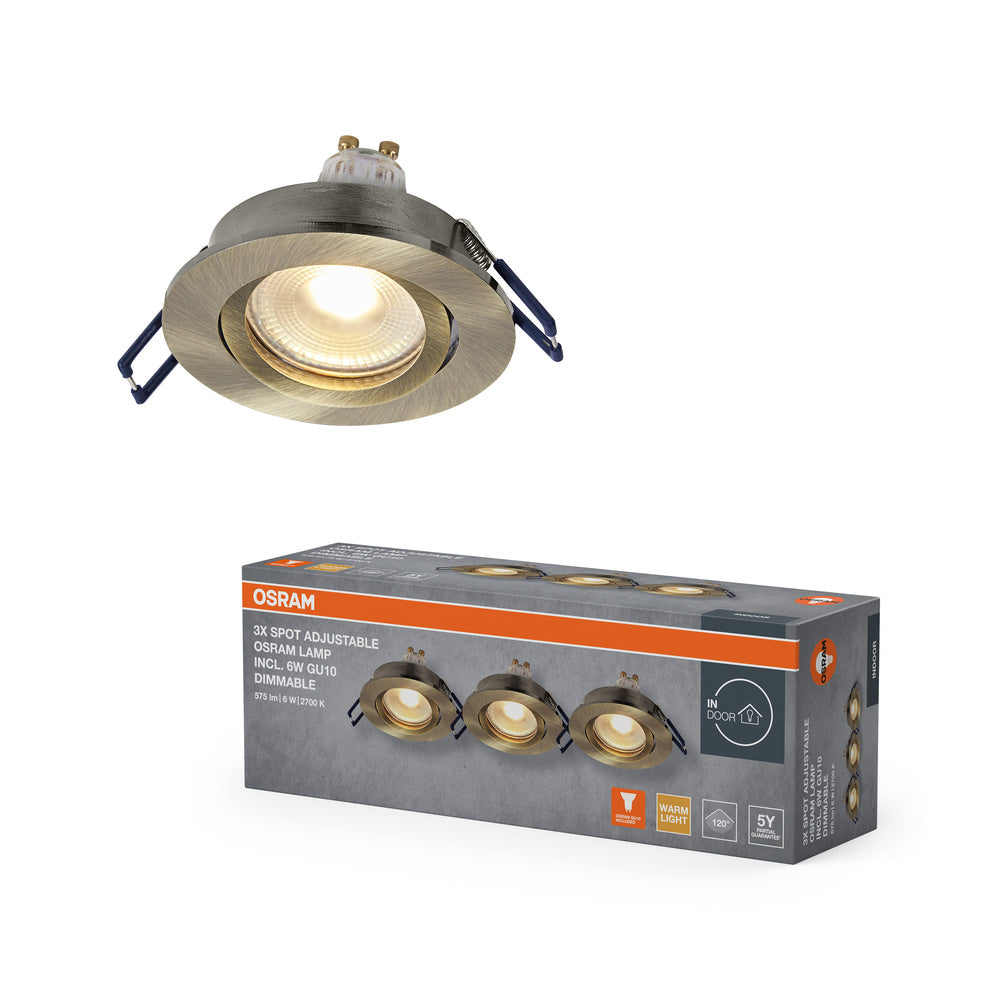 OSRAM LED Spot Recess Einbaustrahler Set GU10 Dim schwenkbar Click 6W