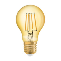 OSRAM VINTAGE 1906® LED Lampe LED CLASSIC A 4W 824 Gold E27, 410 lm, 2400 K, Warm Comfort Light-LEDVANCE Shop OSRAM VINTAGE 1906® LED Lampe LED CLASSIC A 4W 824 Gold E27, 410 lm, 2400 K, Warm Comfort Light-LEDVANCE Shop