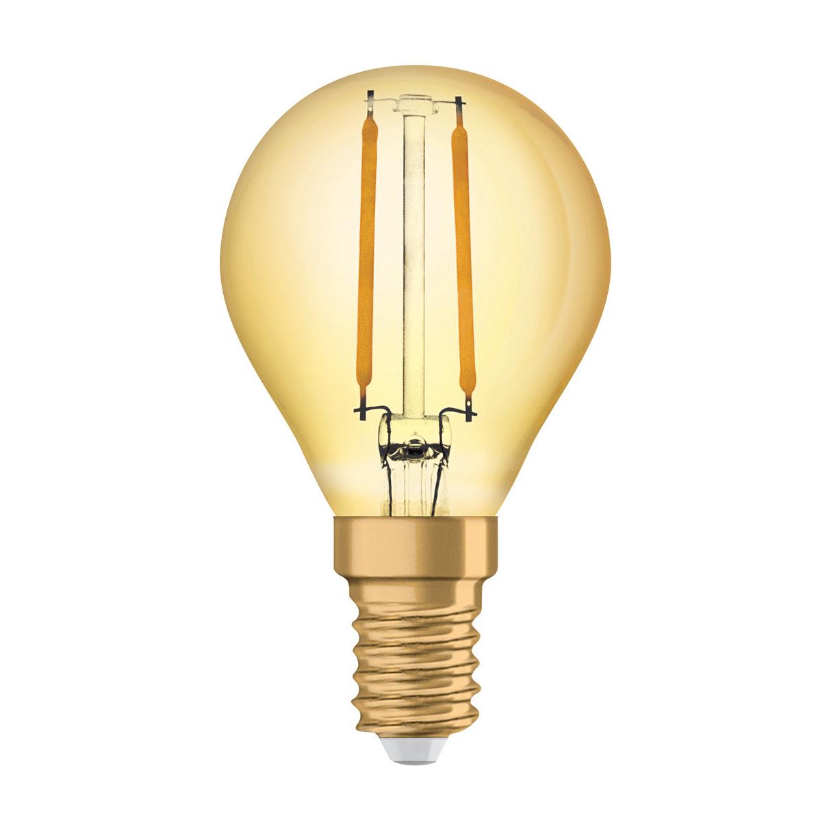 OSRAM VINTAGE 1906® LED Lampe LED CLASSIC P 2.5W 824 Gold E14, 220 lm, 2400 K, Warm Comfort Light-LEDVANCE Shop OSRAM VINTAGE 1906® LED Lampe LED CLASSIC P 2.5W 824 Gold E14, 220 lm, 2400 K, Warm Comfort Light-LEDVANCE Shop