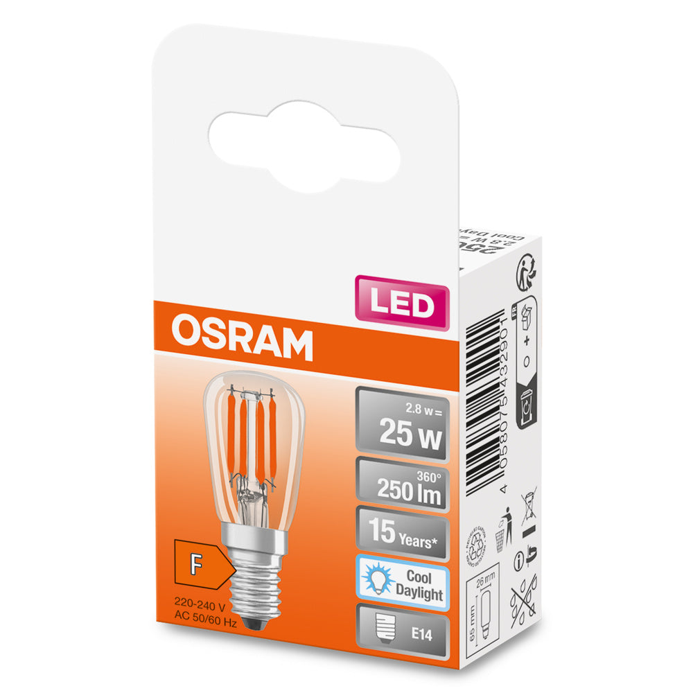 OSRAM LED Lampe LED SPECIAL T26 2.8W 865 Clear E14, 250 lm, 6500 K, Kaltes Tageslicht-LEDVANCE Shop OSRAM LED Lampe LED SPECIAL T26 2.8W 865 Clear E14, 250 lm, 6500 K, Kaltes Tageslicht-LEDVANCE Shop