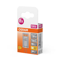 OSRAM LED Stiftsockellampe PIN 12 V 1.5W 827 Clear G4 2er Pack, 200 lm, 2700 K, Warmweiß, 2er Pack-LEDVANCE Shop OSRAM LED Stiftsockellampe PIN 12 V 1.5W 827 Clear G4 2er Pack, 200 lm, 2700 K, Warmweiß, 2er Pack-LEDVANCE Shop
