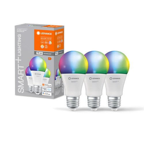 LEDVANCE WIFI SMART+ LED-Lampe, gefrostet, RGB, 9W, 806lm, E27, 3er-Pack-Leuchtmittel-LEDVANCE Shop LEDVANCE WIFI SMART+ LED-Lampe, gefrostet, RGB, 9W, 806lm, E27, 3er-Pack-Leuchtmittel-LEDVANCE Shop