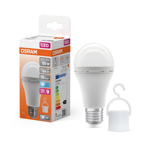 camping lampen OSRAM LED Classic A 60 Camping Lampe / Notlicht mit integriertem wiede