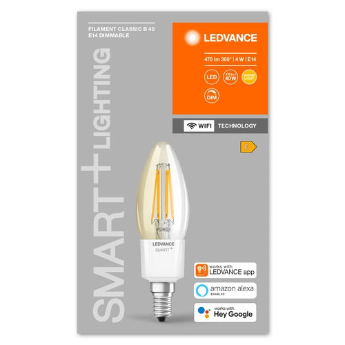 LEDVANCE Wifi SMART+ Lampe Kerzenform dimmbar 4W / 2700K Warmweiß E14-Leuchtmittel-LEDVANCE Shop LEDVANCE Wifi SMART+ Lampe Kerzenform dimmbar 4W / 2700K Warmweiß E14-Leuchtmittel-LEDVANCE Shop