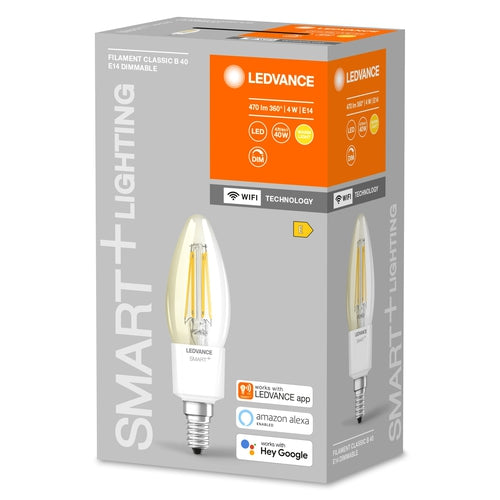 LEDVANCE Wifi SMART+ Lampe Kerzenform dimmbar 4W / 2700K Warmweiß E14-Leuchtmittel-LEDVANCE Shop LEDVANCE Wifi SMART+ Lampe Kerzenform dimmbar 4W / 2700K Warmweiß E14-Leuchtmittel-LEDVANCE Shop