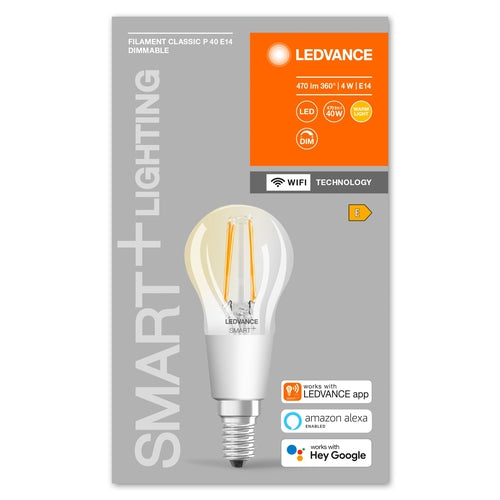 LEDVANCE Wifi SMART+ Lampe dimmbar 4W / 2700K Warmweiß E14-Leuchtmittel-LEDVANCE Shop LEDVANCE Wifi SMART+ Lampe dimmbar 4W / 2700K Warmweiß E14-Leuchtmittel-LEDVANCE Shop