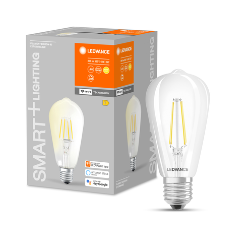 LEDVANCE Wifi SMART+ LED-Lampe Dimmbar (ex 60W) 6W / 2700K Warmweiß E2