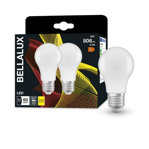 BELLALUX LED-Lampe, Sockel: E27, Warm White, 2700 K, 8,50 W, Ersatz fü