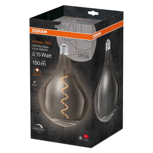 OSRAM Vintage 1906 LED-Lampe, Smoke-Tönung, 4,5W, 150lm , Warmweiß , E27-Leuchtmittel-LEDVANCE Shop OSRAM Vintage 1906 LED-Lampe, Smoke-Tönung, 4,5W, 150lm , Warmweiß , E27-Leuchtmittel-LEDVANCE Shop