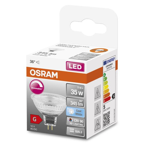 OSRAM Dimmbare MR16 LED Reflektorlampe mit GU5.3 Sockel, Kaltweiss (4000K), 4.9W, Ersatz für 35W-Reflektorlampe, LED SUPERSTAR MR16 12 V-Leuchtmittel-LEDVANCE Shop OSRAM Dimmbare MR16 LED Reflektorlampe mit GU5.3 Sockel, Kaltweiss (4000K), 4.9W, Ersatz für 35W-Reflektorlampe, LED SUPERSTAR MR16 12 V-Leuchtmittel-LEDVANCE Shop
