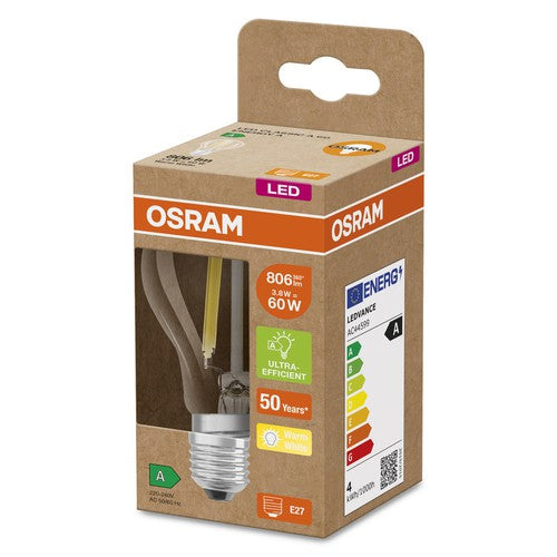 OSRAM LED Lampe Energieeffizienzklasse A Filament Classic Klar, 4W/3000K, E27 , Warmweiß-Leuchtmittel-LEDVANCE Shop OSRAM LED Lampe Energieeffizienzklasse A Filament Classic Klar, 4W/3000K, E27 , Warmweiß-Leuchtmittel-LEDVANCE Shop