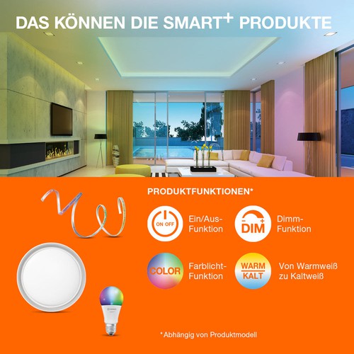 LEDVANCE Smarte LED Panel Leuchte mit WiFi Technologie für Innen, RGB Farben änderbar, 120cm x 30cm, Kompatibel mit Google und Alexa, SMART+ PLANON PLUS MULTICOLOR LEDVANCE Smarte LED Panel Leuchte mit WiFi Technologie für Innen, RGB Farben änderbar, 120cm x 30cm, Kompatibel mit Google und Alexa, SMART+ PLANON PLUS MULTICOLOR