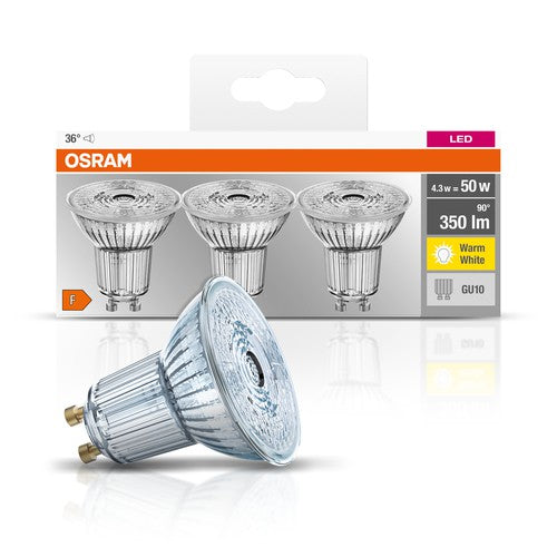 OSRAM LED BASE Spot PAR16 50 36° 4.3 W/2700K GU10 , Warmweiß-Leuchtmittel-LEDVANCE Shop OSRAM LED BASE Spot PAR16 50 36° 4.3 W/2700K GU10 , Warmweiß-Leuchtmittel-LEDVANCE Shop