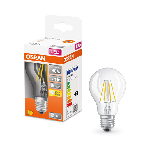 OSRAM LED Retrofit Classic A LED Lampe (ex 40W) 4W / 2700K Warmweiß E27