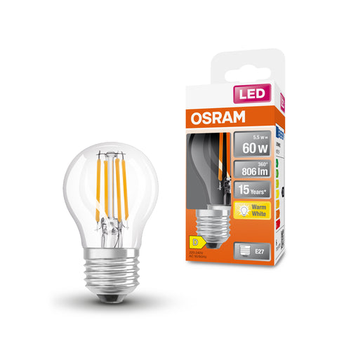 OSRAM LED Retrofit Classic P LED Lampe (ex 60W) 6W / 2700K Warmweiß E27
