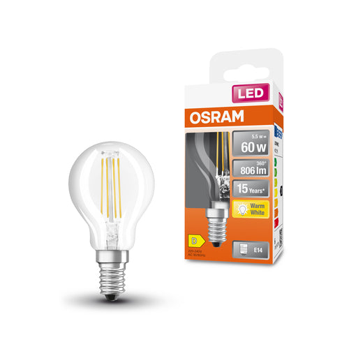 OSRAM LED Retrofit Classic P LED Lampe (ex 60W) 6,5W / 2700K Warmweiß E14