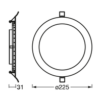 LEDVANCE RECESS SLIM DOWNLIGHT LED Deckenleuchte, Ø 225mm, 220…240V 22W / 4000K Kaltweiß