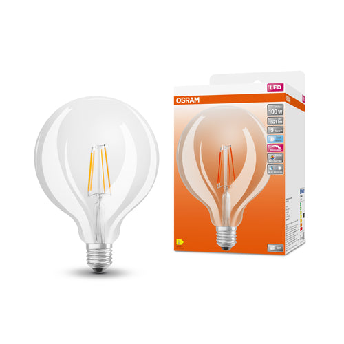 OSRAM Dimmbare FILAMENT LED-Lampe LED SUPERSTAR+ CL GLOBE125 FIL 100 dim 11W/940 E27 CRI90 BOX, E27