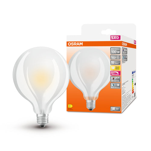 OSRAM Dimmbare FILAMENT LED-Lampe LED SUPERSTAR+ CL GLOBE95 GL FR 100 dim 11W/927 E27 CRI90 BOX, E27