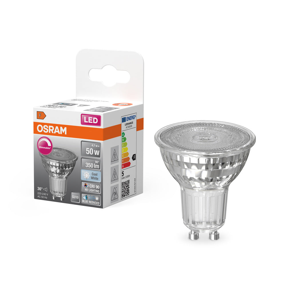 OSRAM Dimmbare LED Reflektor-Lampe LED SUPERSTAR + spot PAR16 GL 50 DIM 4,7W/940 GU10 CRI90