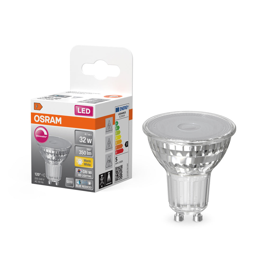 OSRAM Dimmbare LED Reflektor-Lampe LED SUPERSTAR + spot PAR16 GL 32 DIM 4,1W/927 CRI90 GU10