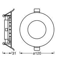 LEDVANCE Wifi SUN@HOME LED Einbaustrahler, Ø 120mm, weiß, 8W