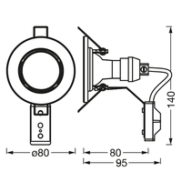 LEDVANCE Spot Einbauleuchten Ø 80mm im 5er-Pack, inkl. 5x GU10-OSRAM Leuchtmittel (5x 2.6W), gebürstetes Nickel, metallisches Gehäuse, IP20-Schutz