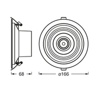 LEDVANCE DECOR FIL DL HALO Downlight, Ø 166mm, silber, 7W, 620lm