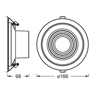 LEDVANCE DECOR FIL DL RIPPLE Downlight, Ø 166mm, silber, 9W, 850lm